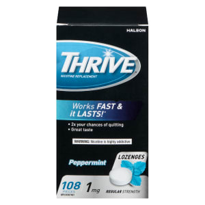 THRIVE Nicotine Replacement Lozenges Peppermint 1 mg Regular Strength 108 Pieces