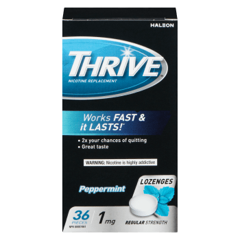 THRIVE Nicotine Replacement Lozenges Peppermint 1 mg Regular Strength 36 Pieces