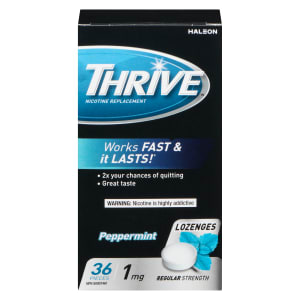 THRIVE Nicotine Replacement Lozenges Peppermint 1 mg Regular Strength 36 Pieces