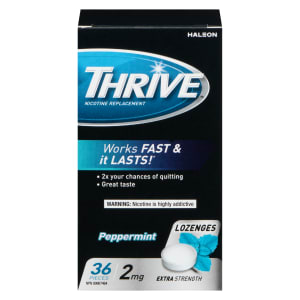 THRIVE Nicotine Replacement Lozenges Peppermint 2 mg Extra Strength 36 Pieces