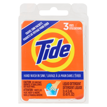 Tide Liquid Detergent Travel Sink Packets 3 x 4.5 ml