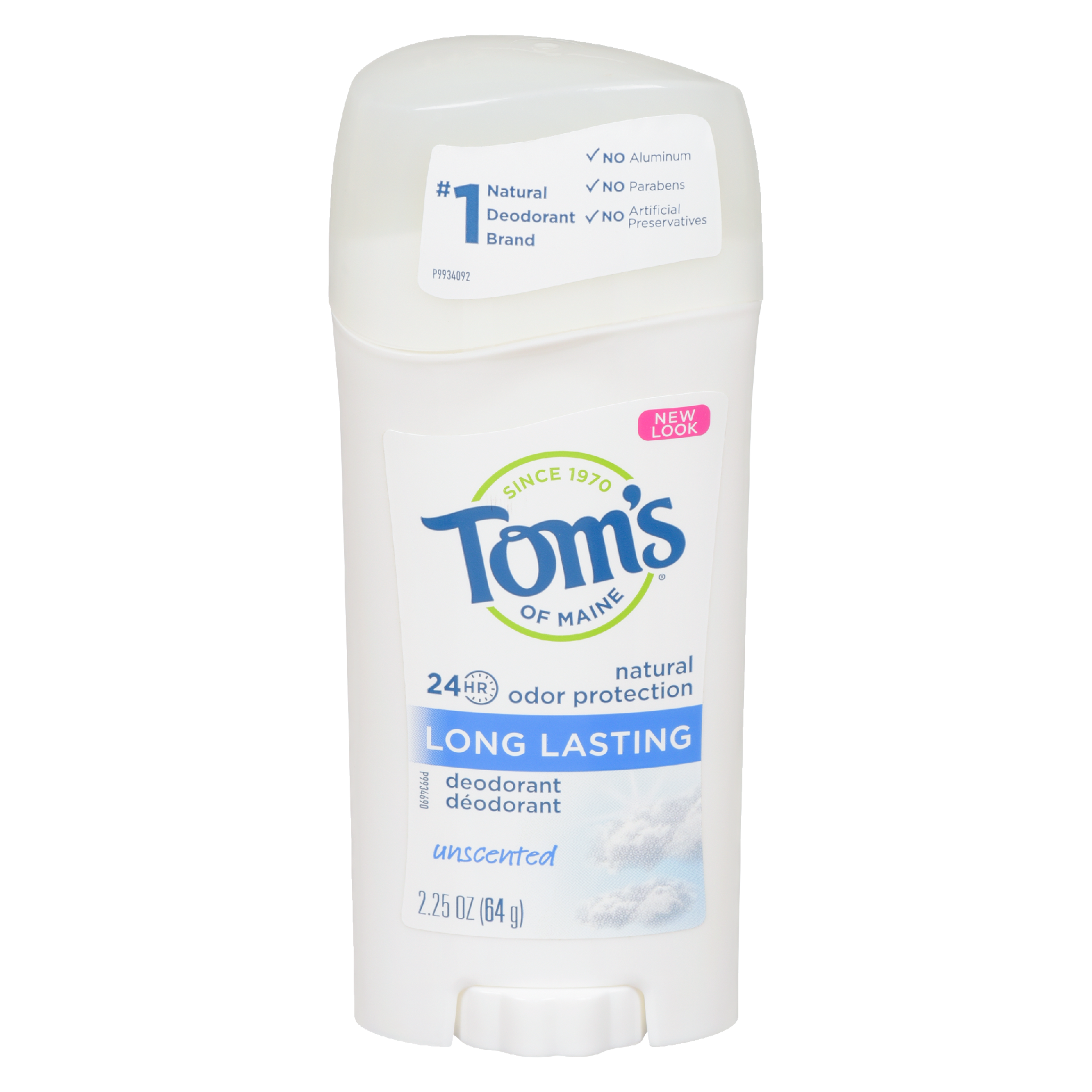 Tom's of Maine Deodorant Unscented Long Lasting 64 g
