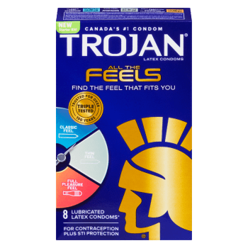 Trojan All The Feels Latex Condoms 8 Lubricated Latex Condoms