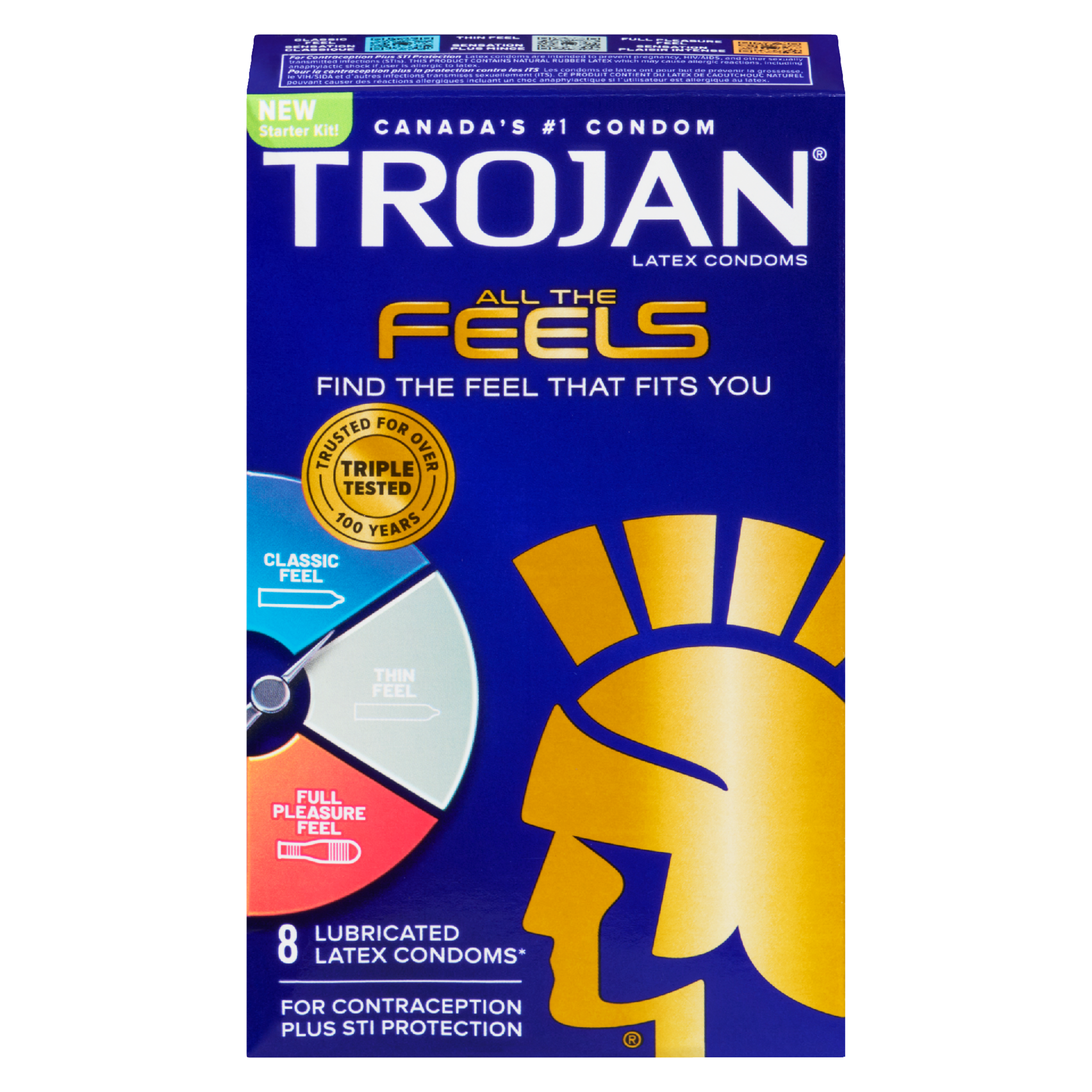 Trojan All The Feels Latex Condoms 8 Lubricated Latex Condoms