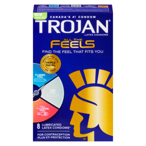 Trojan All The Feels Latex Condoms 8 Lubricated Latex Condoms