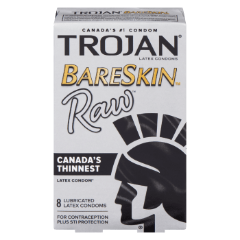 Trojan BareSkin Raw Latex Condoms 8 Lubricated Latex Condoms