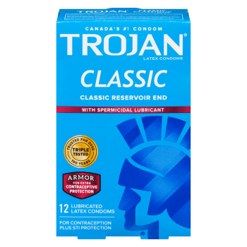 Trojan Classic with Spermicidal Lubricant 12 Lubricated Latex Condoms