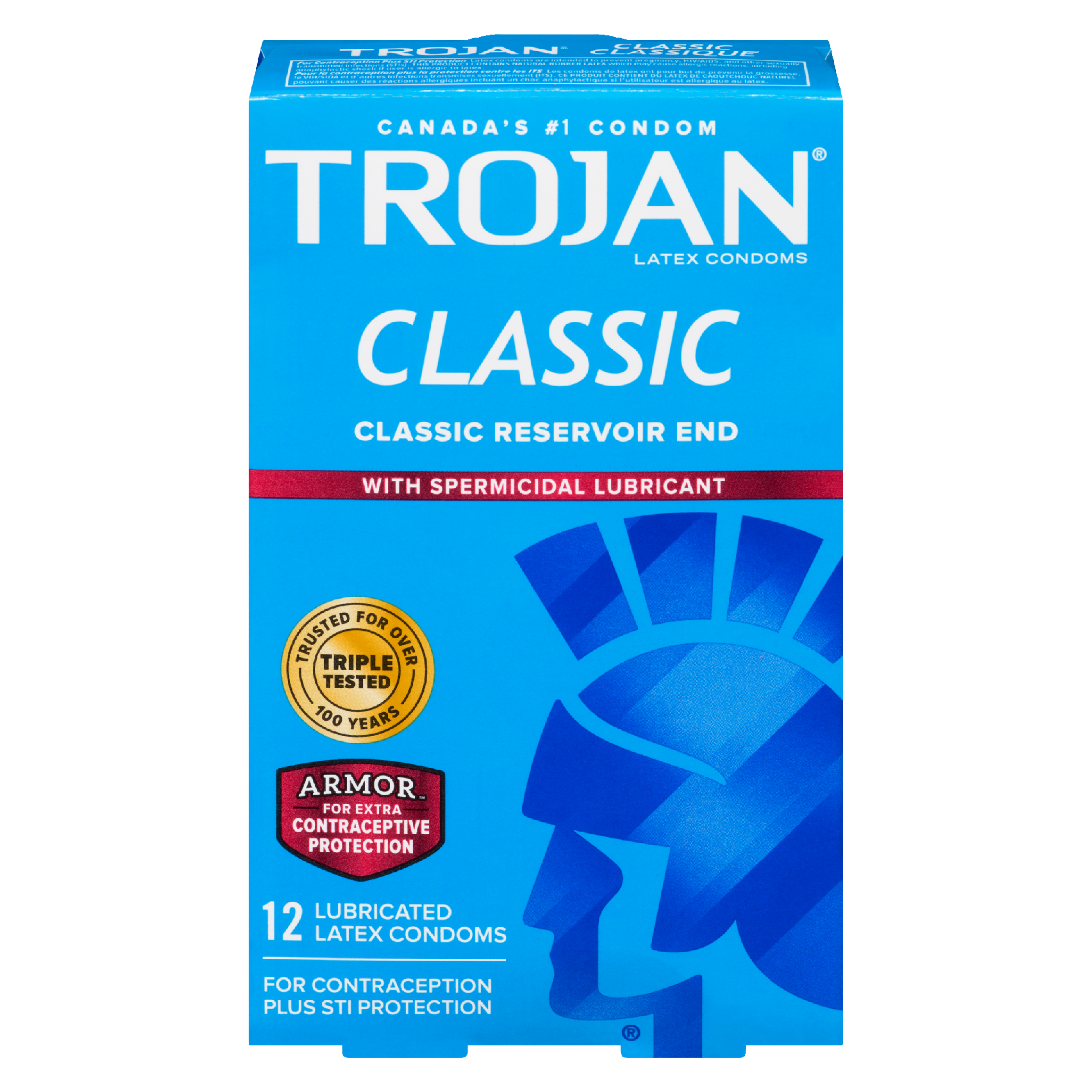 Trojan Classic with Spermicidal Lubricant 12 Lubricated Latex Condoms