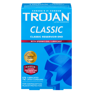 Trojan Classic with Spermicidal Lubricant 12 Lubricated Latex Condoms