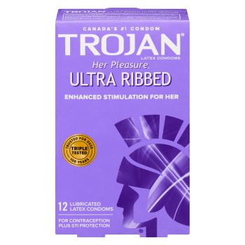 Trojan Her Pleasure Ultra Ribbed 12 Lubricated Latex Condoms