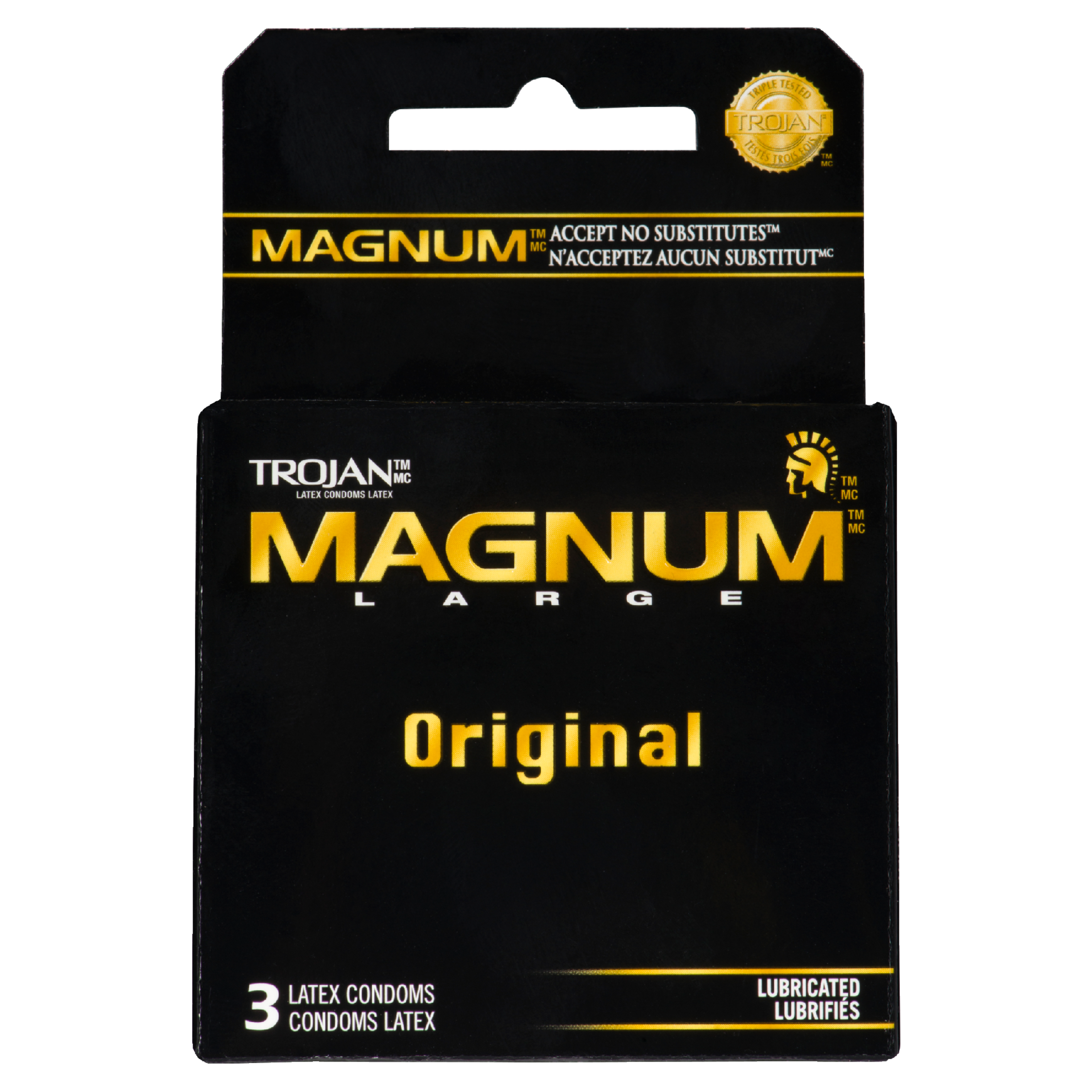 Trojan Magnum Large Original Lubricated 3 Latex Condoms