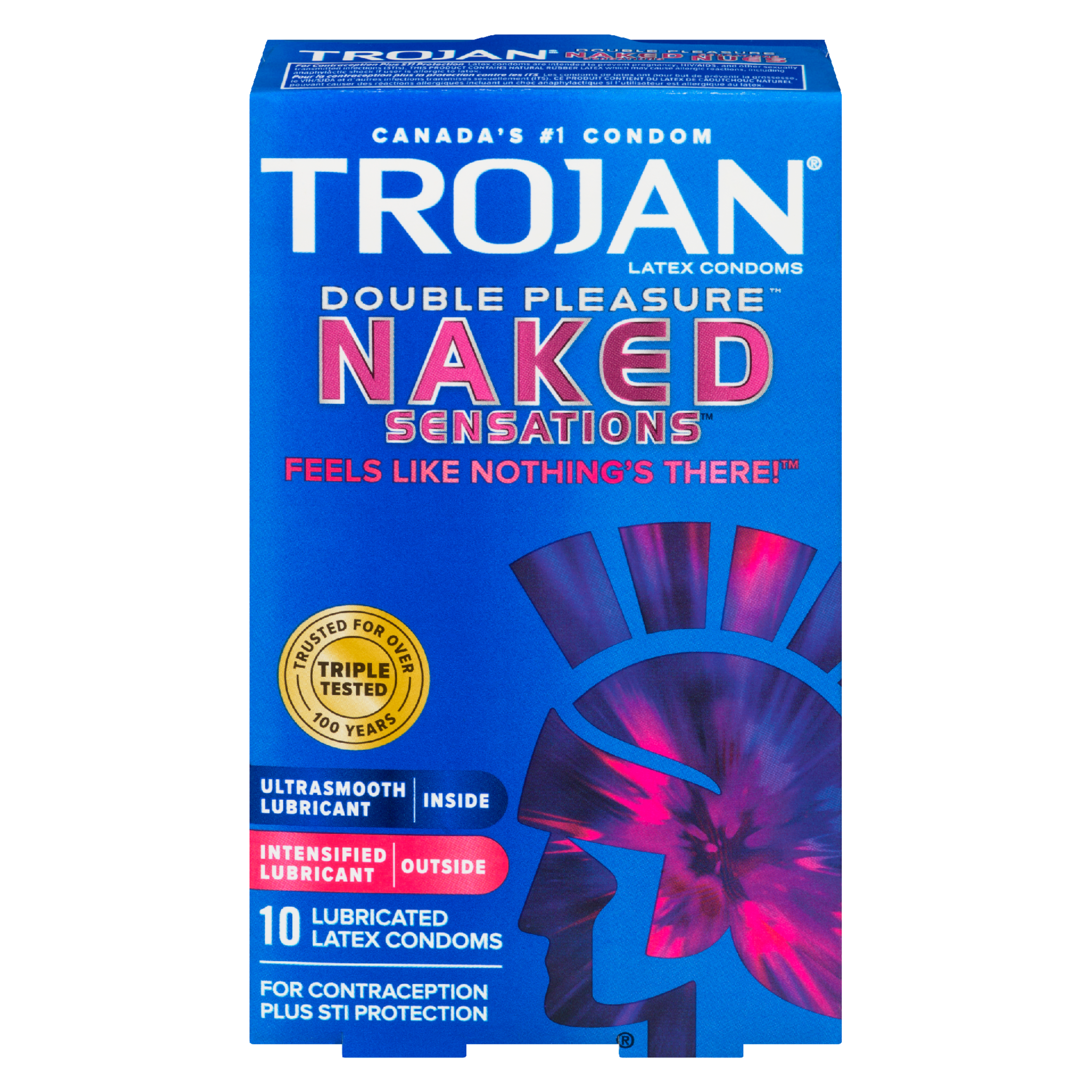 Trojan Naked Sensations Double Pleasure 10 Lubricated Latex Condoms