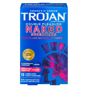 Trojan Naked Sensations Double Pleasure 10 Lubricated Latex Condoms