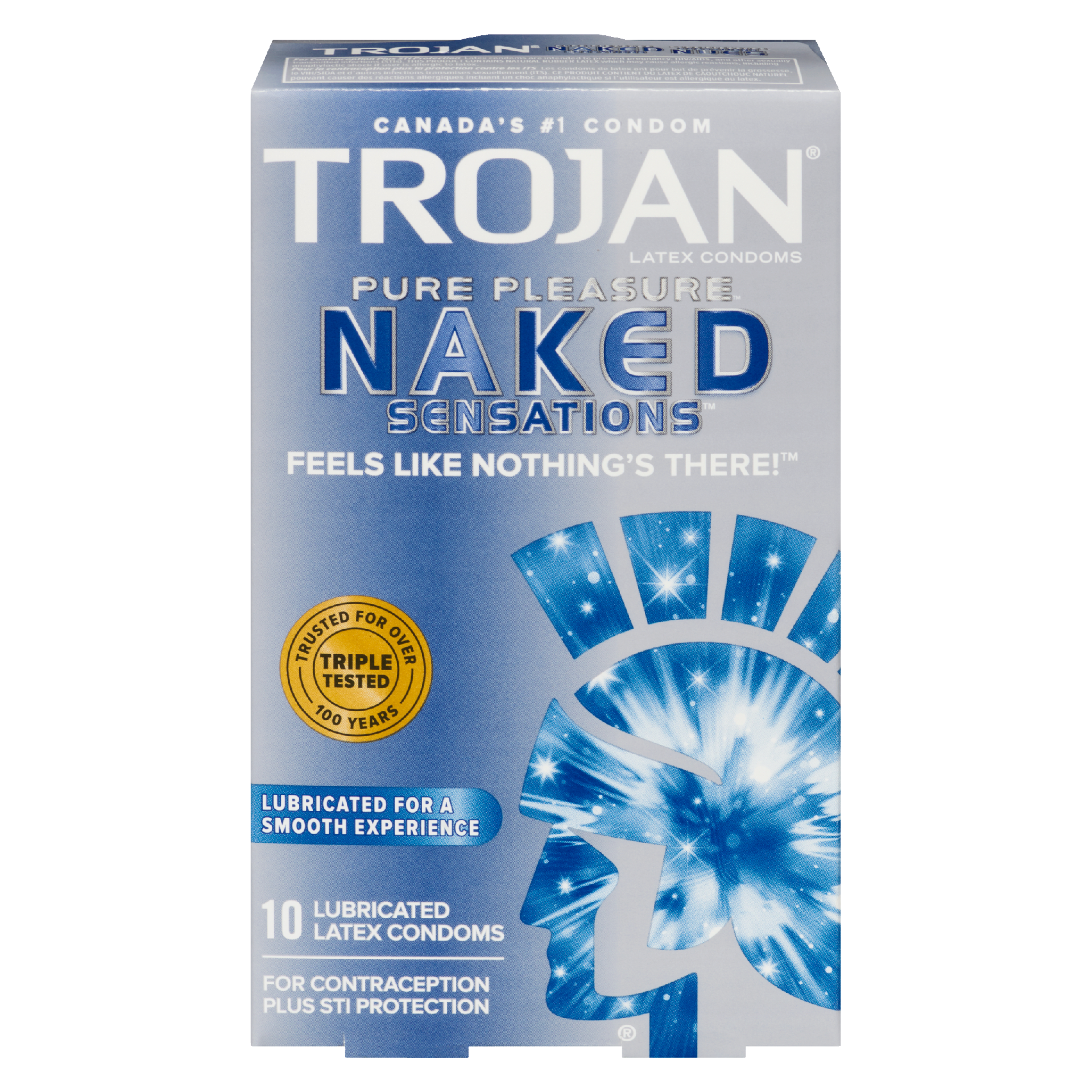 Trojan Naked Sensations Pure Pleasure 10 Lubricated Latex Condoms