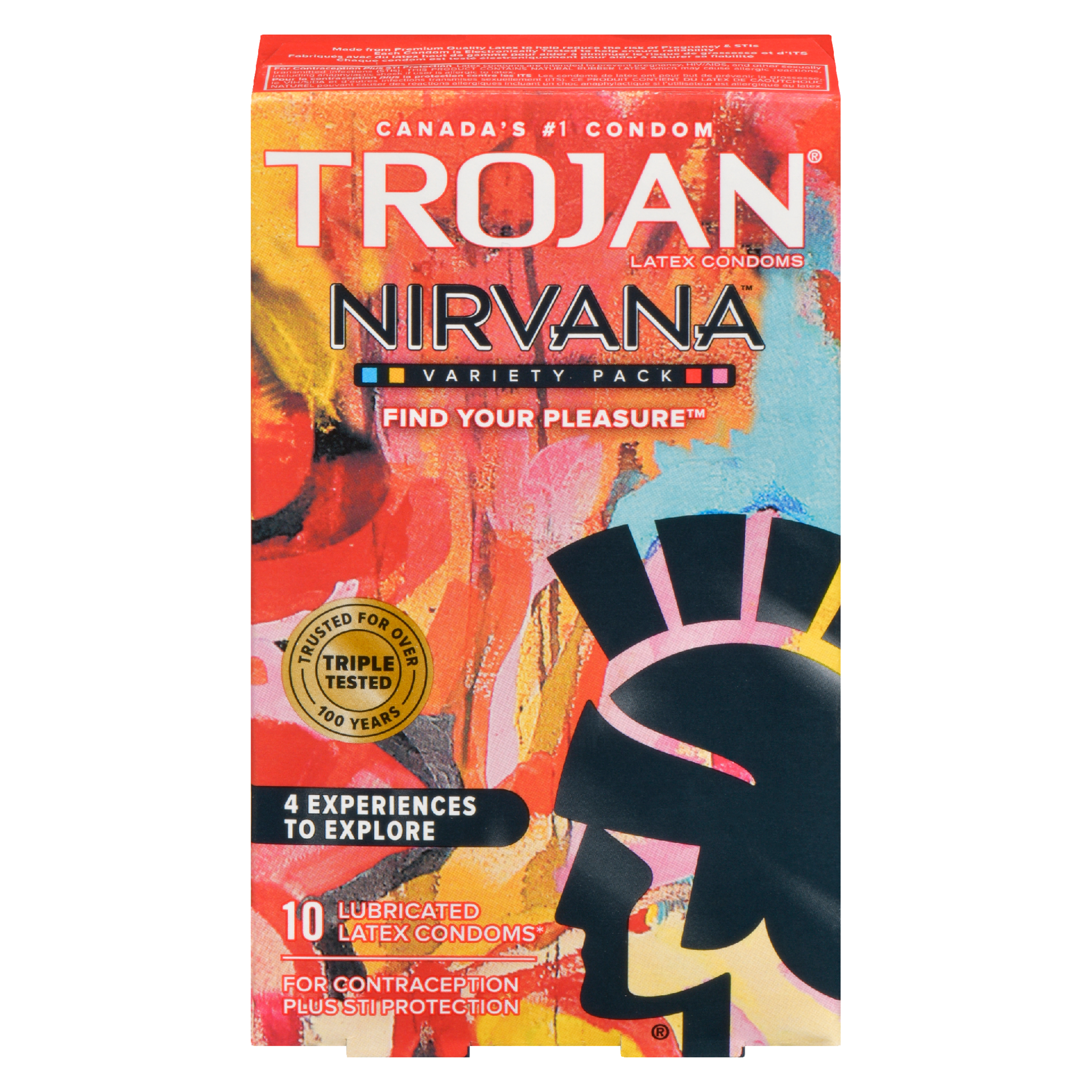 Trojan Nirvana Variety Pack 10 Lubricated Latex Condoms