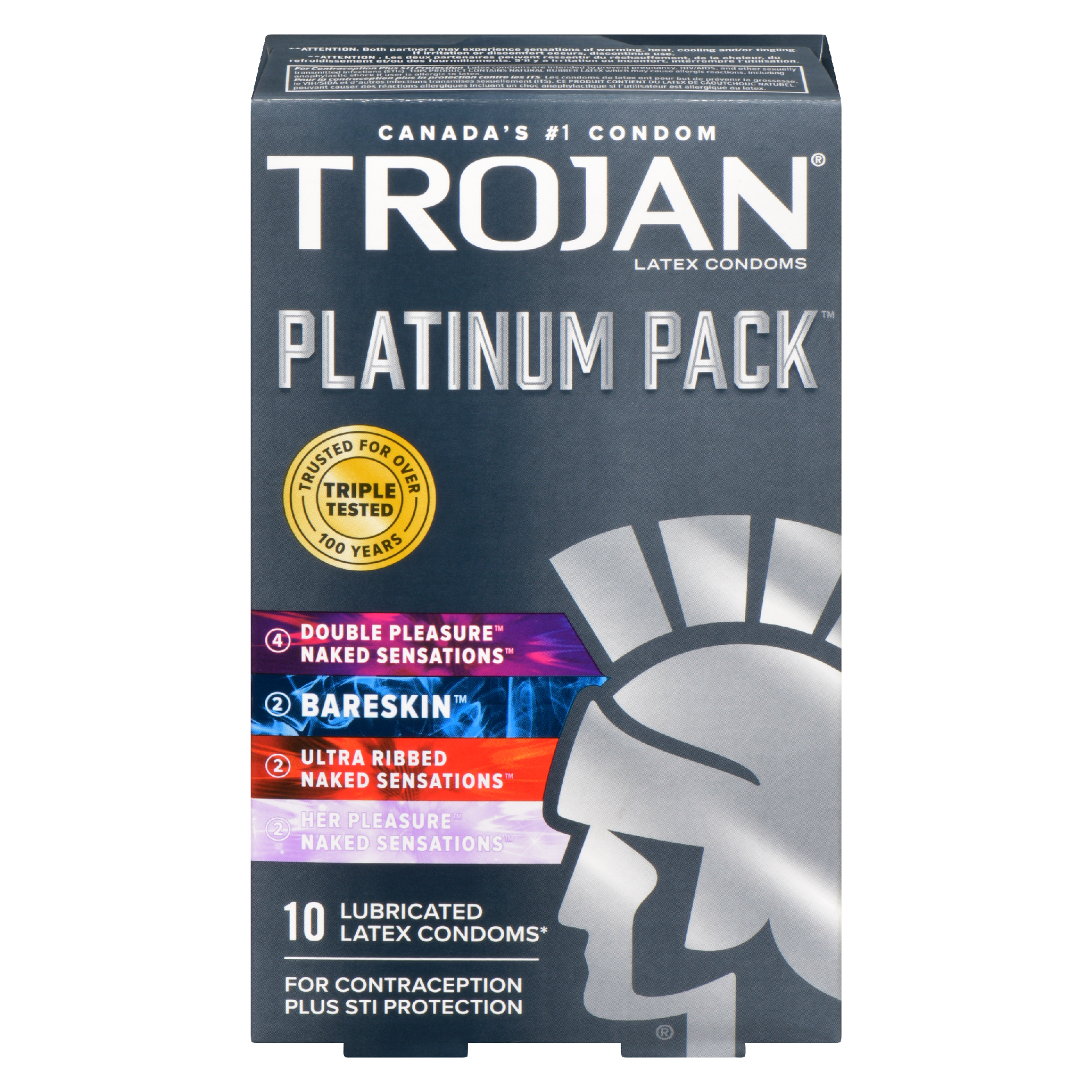 Trojan Platinum Pack 10 Lubricated Latex Condoms