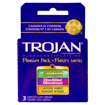 Trojan Pleasure Pack 3 Lubricated Latex Condoms