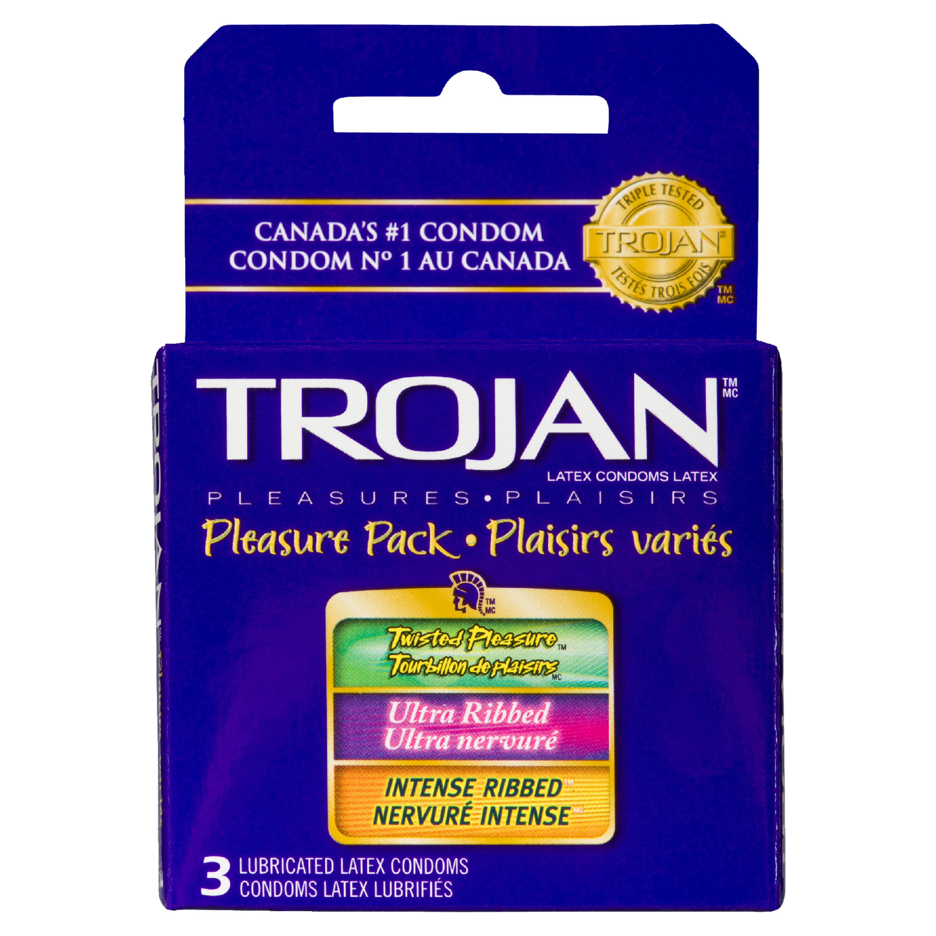 Trojan Pleasure Pack 3 Lubricated Latex Condoms