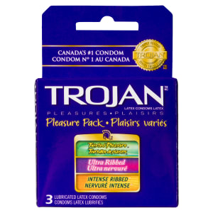 Trojan Pleasure Pack 3 Lubricated Latex Condoms