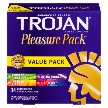 Trojan Pleasure Pack Value Pack 34 Lubricated Latex Condoms