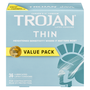 Trojan Thin Value Pack 36 Lubricated Latex Condoms