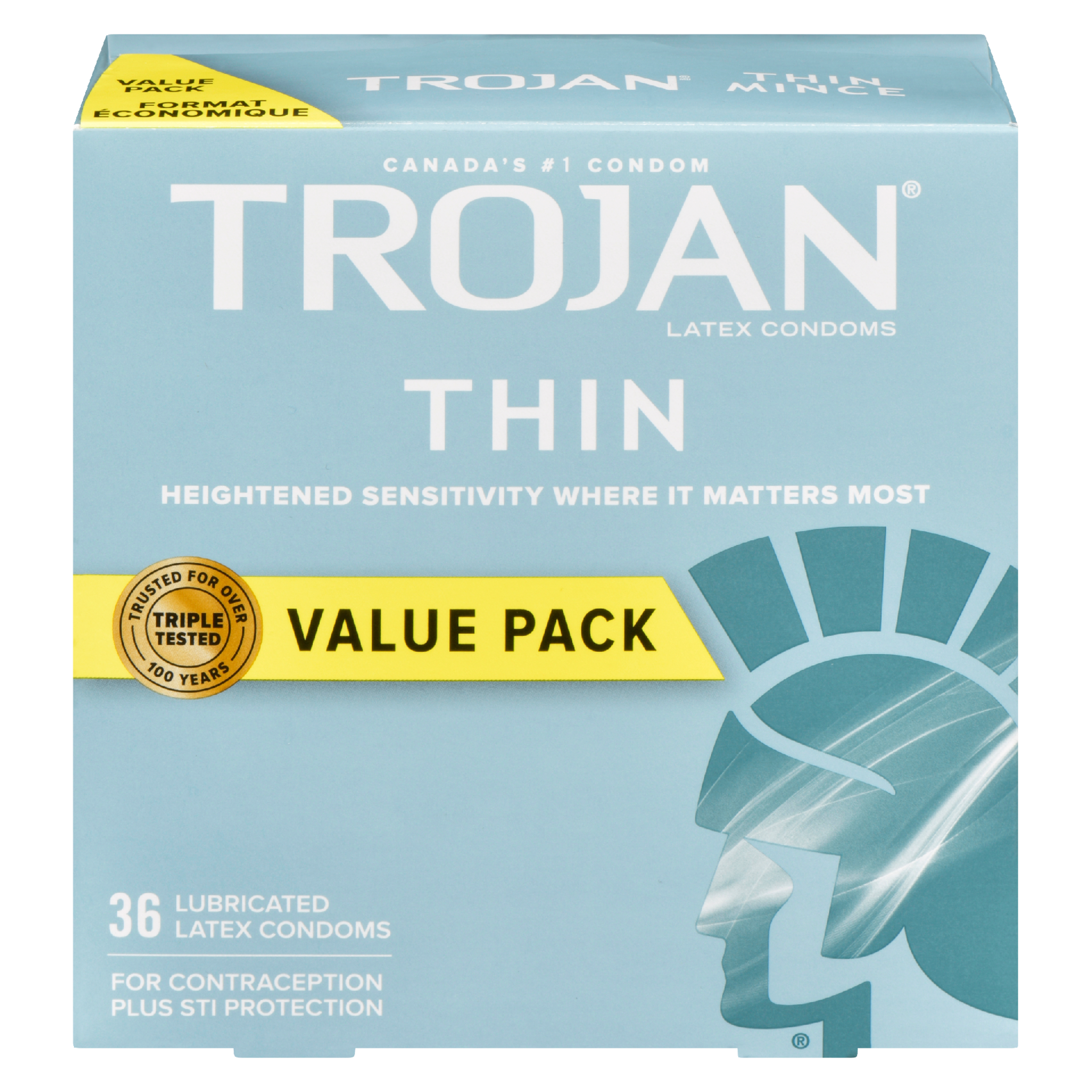 Trojan Thin Value Pack 36 Lubricated Latex Condoms