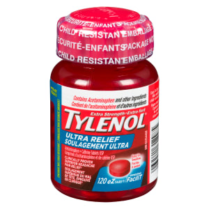 Tylenol Acetaminophen & Caffeine Tablets USP Ultra Relief Extra Strength 120 eZtabs