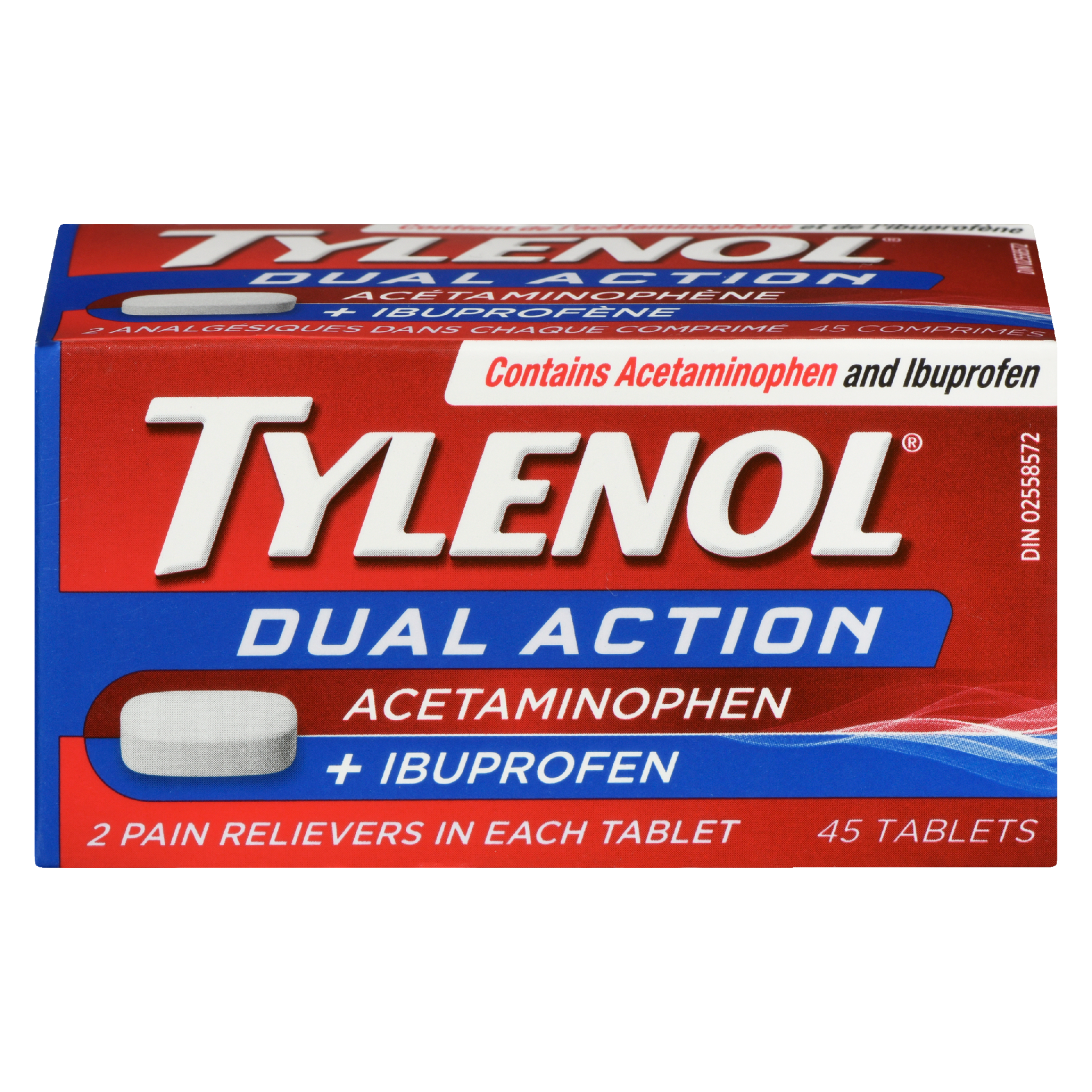 TYLENOL Acetaminophen + Ibuprofen Dual Action 45 Tablets