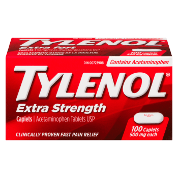 Tylenol Acetaminophen Tablets USP Extra Strength 500 mg Each 100 Caplets