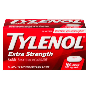 Tylenol Acetaminophen Tablets USP Extra Strength 500 mg Each 100 Caplets