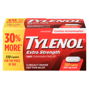 TYLENOL Acetaminophen Tablets USP Extra Strength 500 mg Each 130 Caplets