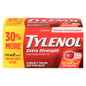 TYLENOL Acetaminophen Tablets USP Extra Strength 500 mg Each 130 Ez Tabs