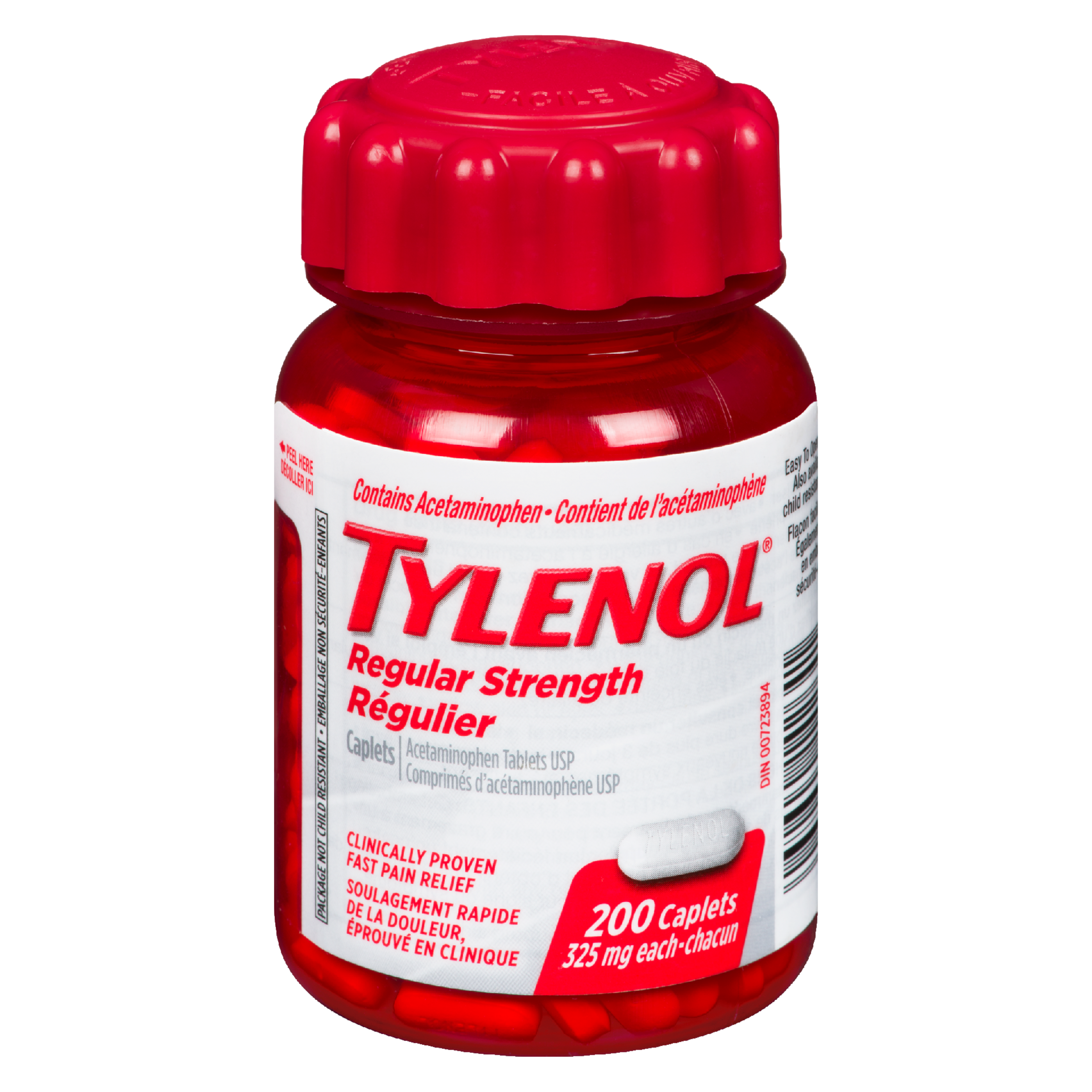 Tylenol Acetaminophen Tablets USP Regular Strength 325 mg Each 200 Caplets
