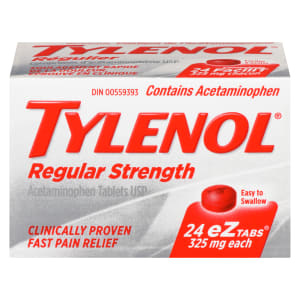 Tylenol Acetaminophen Tablets USP Regular Strength 325 mg Each 24 eZtabs