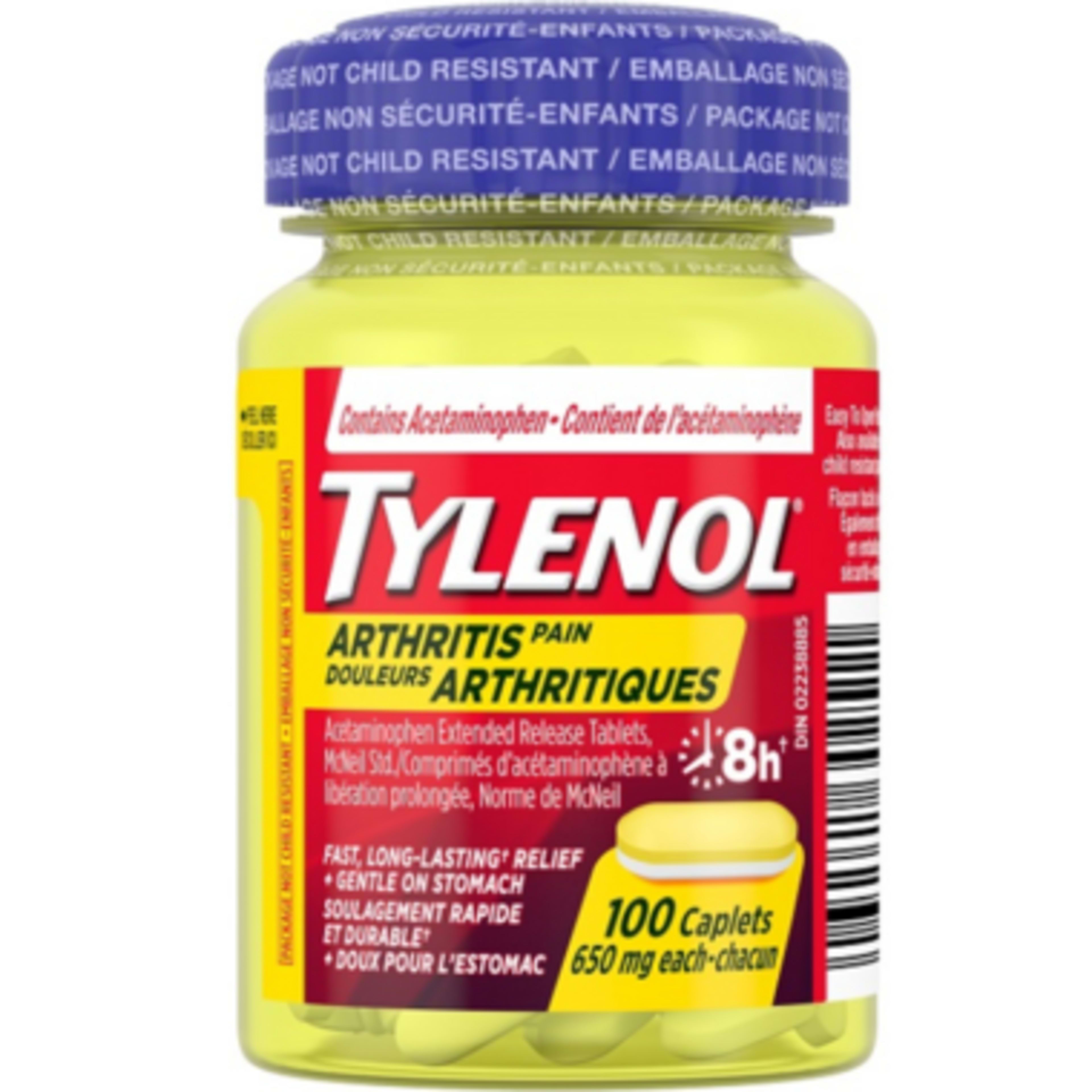 Tylenol Arthritis Pain 650 mg Each 100 Caplets