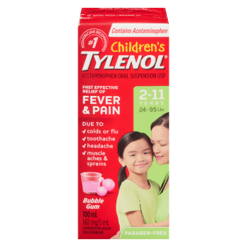 TYLENOL Children's Acetaminophen Oral Suspension USP Suspension Liquid Bubble Gum 2-11 Years 100 ml