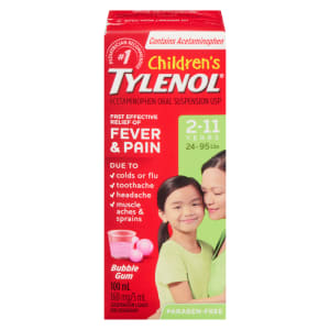 TYLENOL Children's Acetaminophen Oral Suspension USP Suspension Liquid Bubble Gum 2-11 Years 100 ml