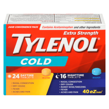 Tylenol Cold Extra Strength 24 Hr Convenience Pack 40 eZtabs