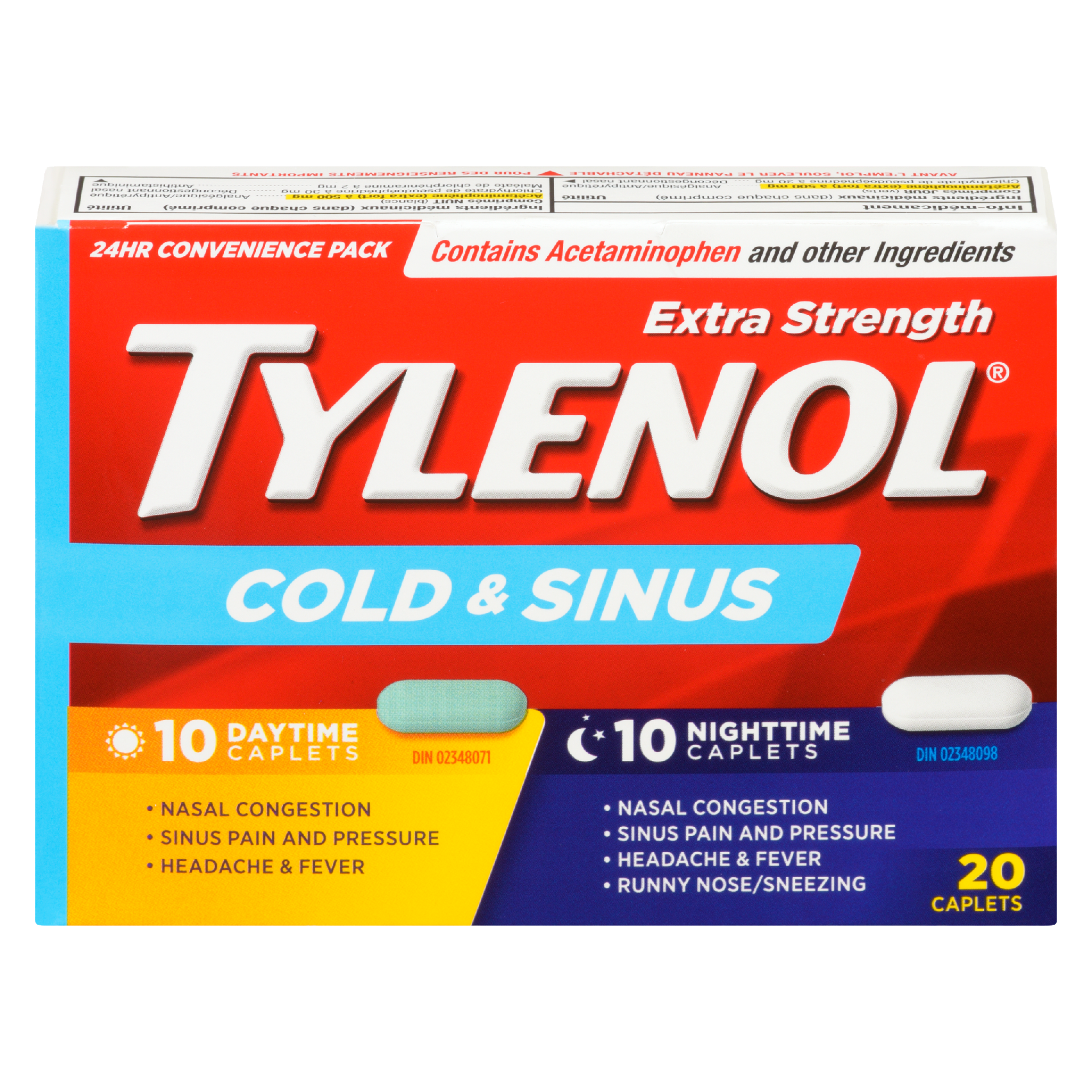 Tylenol Cold & Sinus Extra Strength 24hr Convenience Pack 20 Caplets
