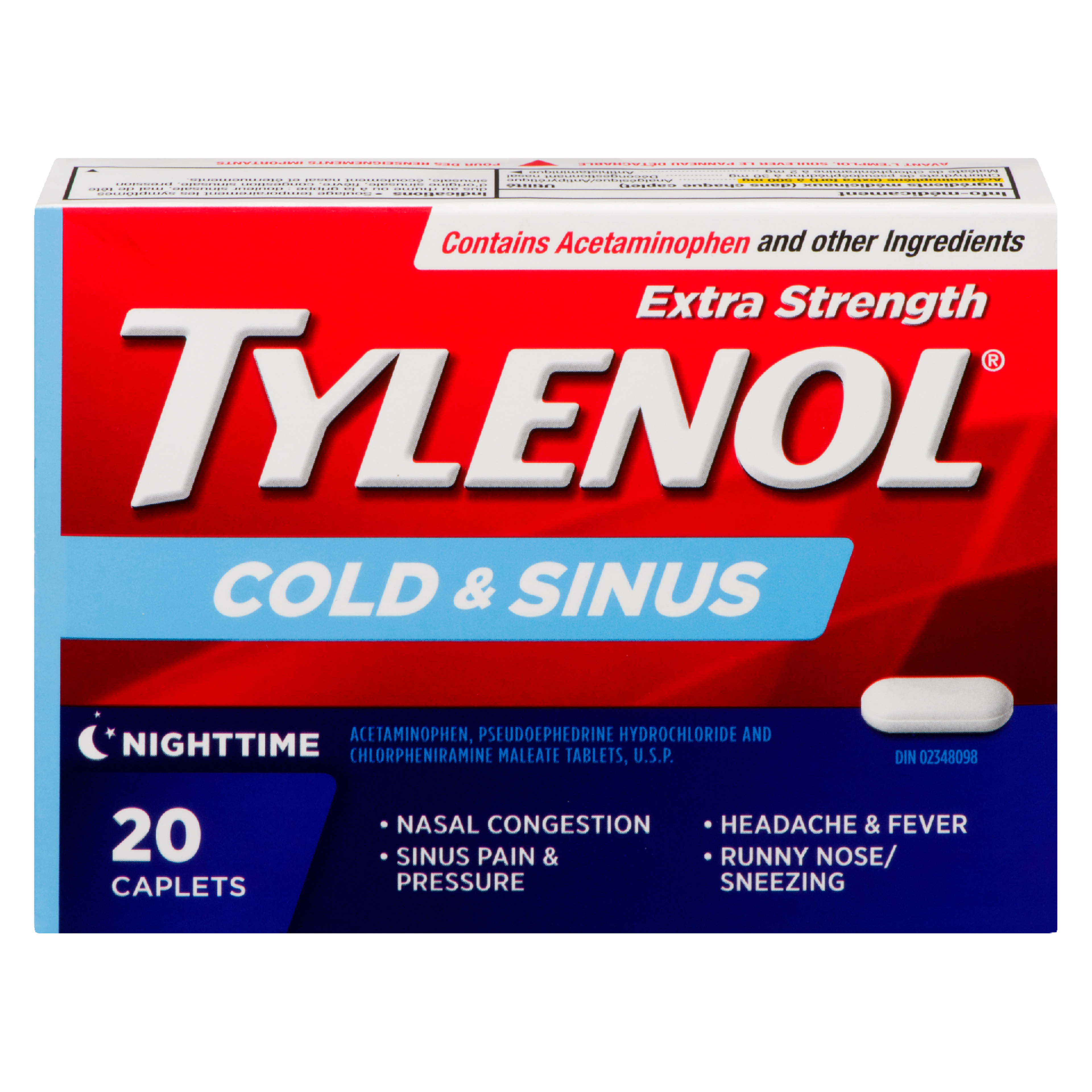 Tylenol Cold & Sinus Extra Strength Nighttime 20 Caplets