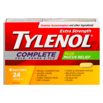 Tylenol Complete Cold, Cough & Flu Extra Strength Daytime 24 Caplets