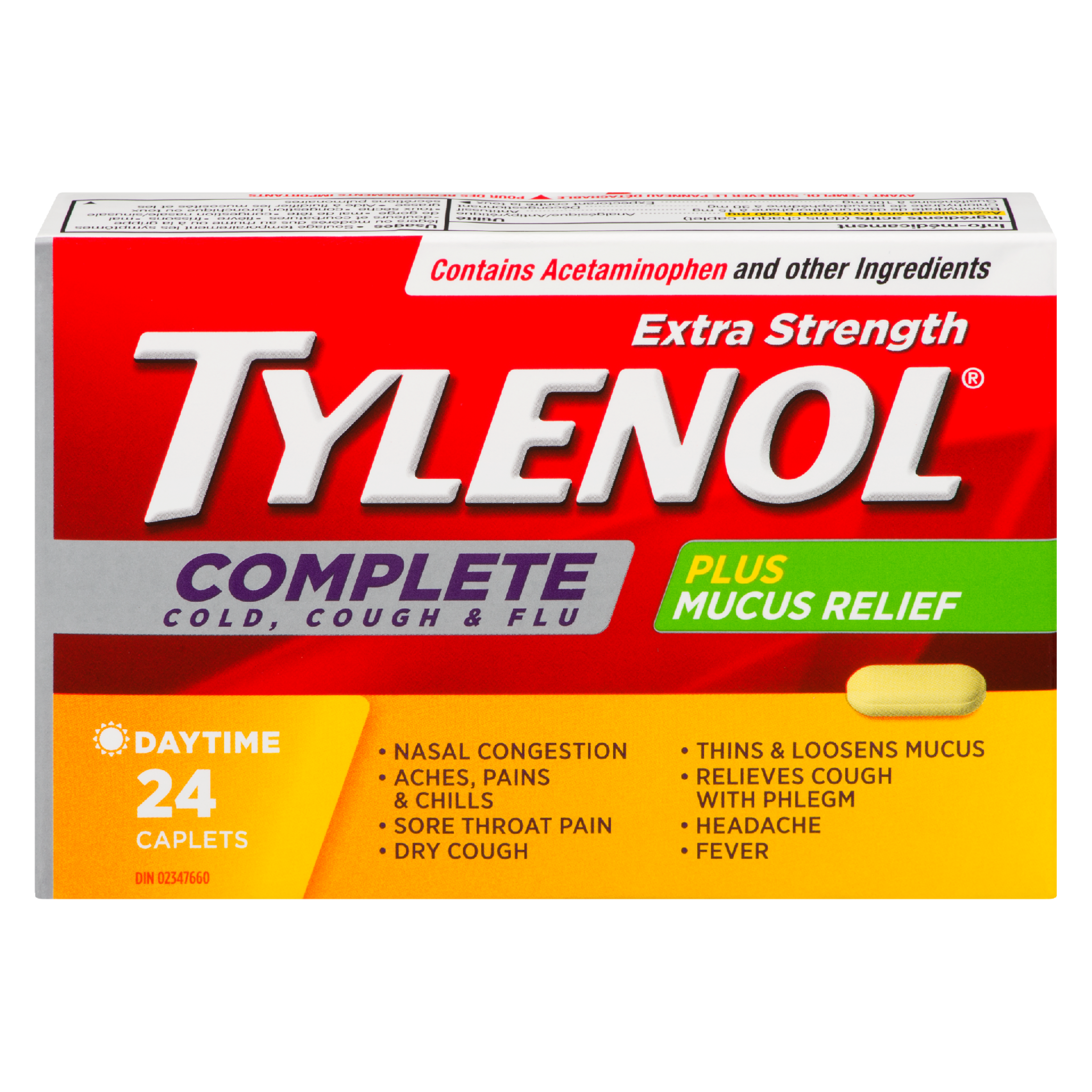 Tylenol Complete Cold, Cough & Flu Extra Strength Daytime 24 Caplets