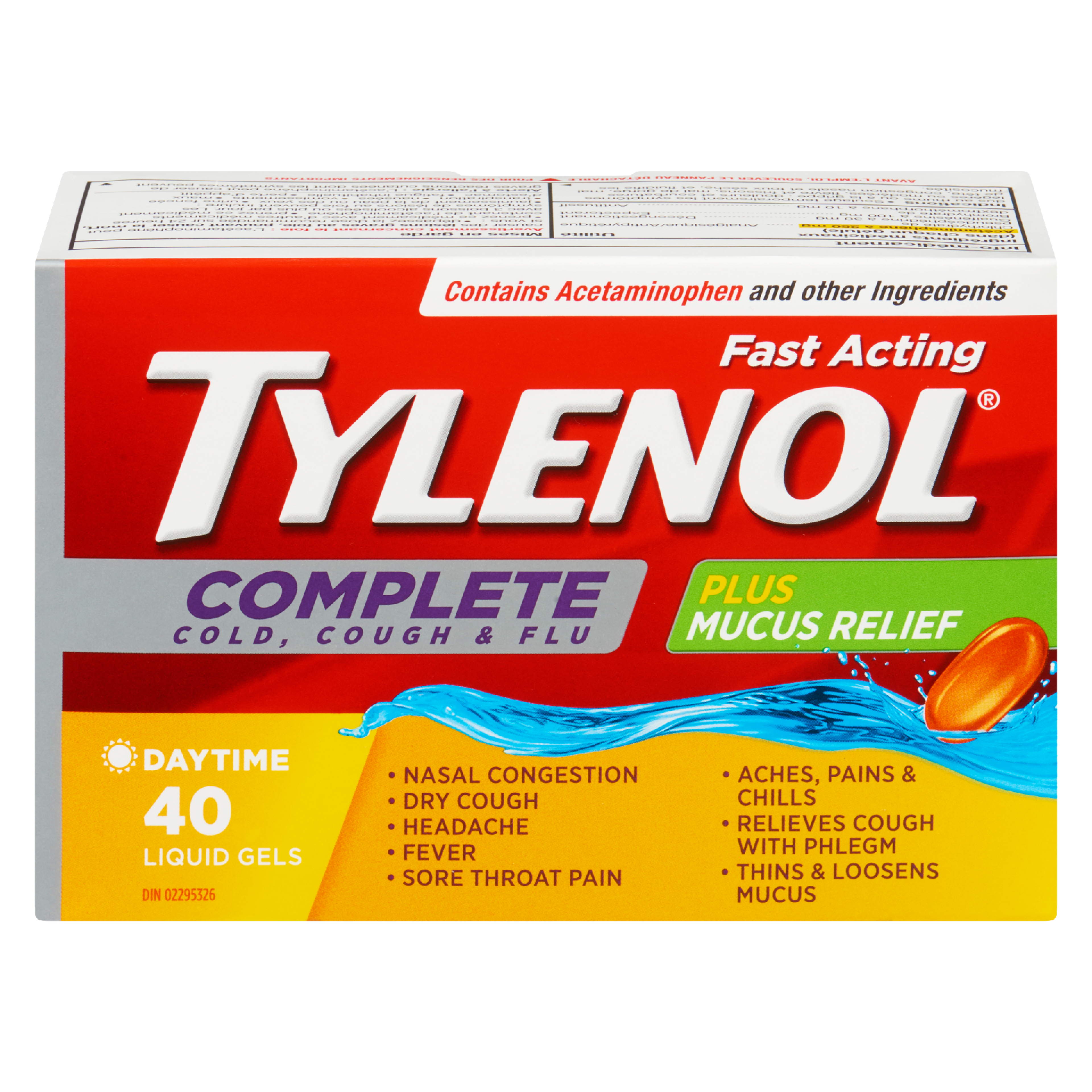 Tylenol Complete Cold, Cough & Flu Fast Acting Daytime 40 Liquid Gels