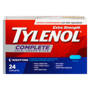 Tylenol Complete Cold, Cough & Flu Nighttime Extra Strength 24 Caplets