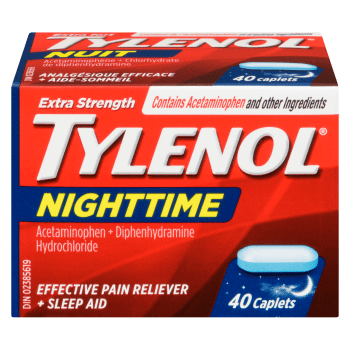 Tylenol Effective Pain Reliever + Sleep Aid Extra Strength Nighttime 40 Caplets