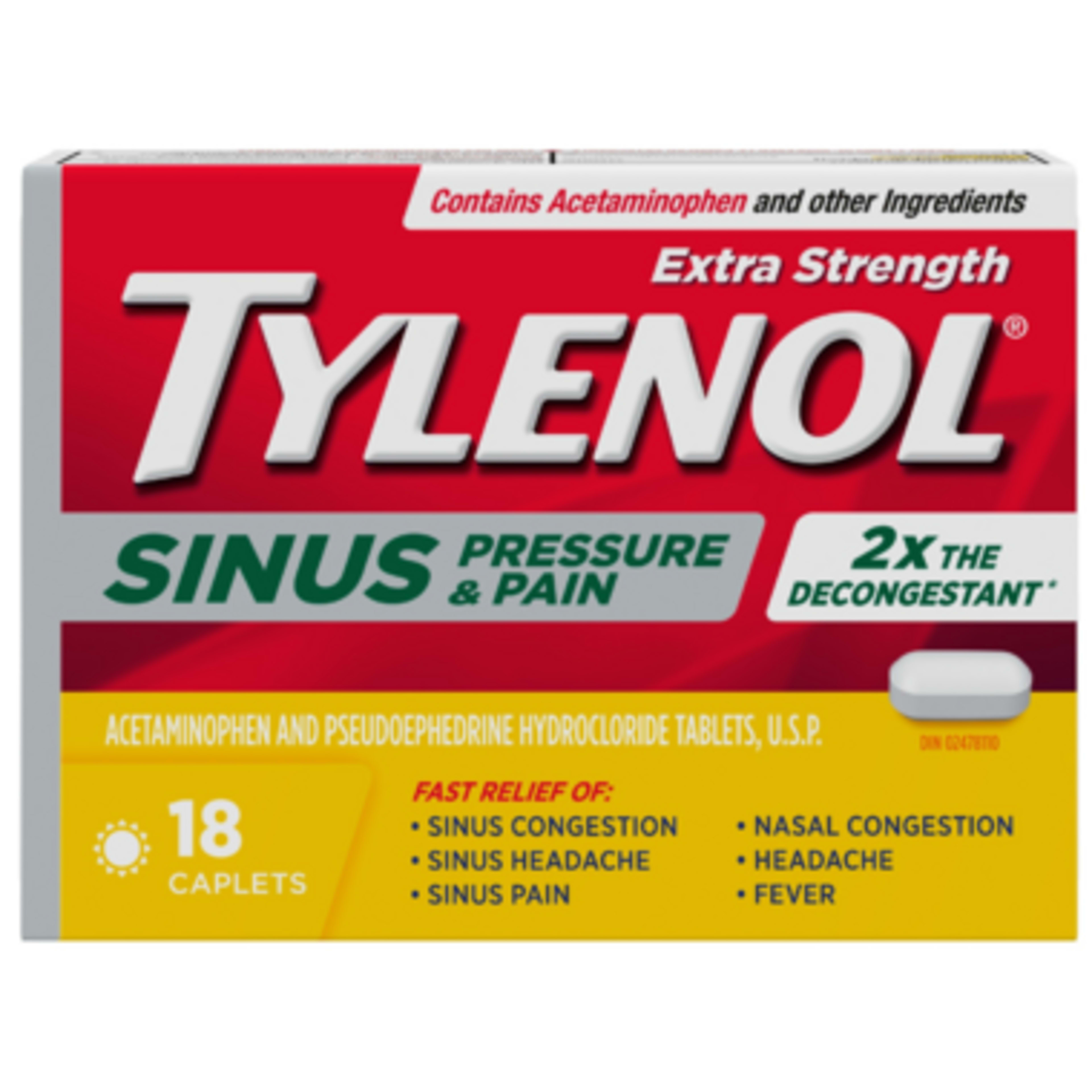 Tylenol Sinus Pressure & Pain Extra Strength 18 Caplets