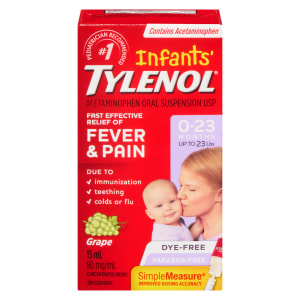 TYLENOL Infants' Acetaminophen Oral Suspension USP Concentrated Drops Grape 0-23 Months 15 ml