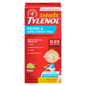 TYLENOL Infants' Acetaminophen Oral Suspension USP Concentrated Drops Grape 0-23 Months 24 ml