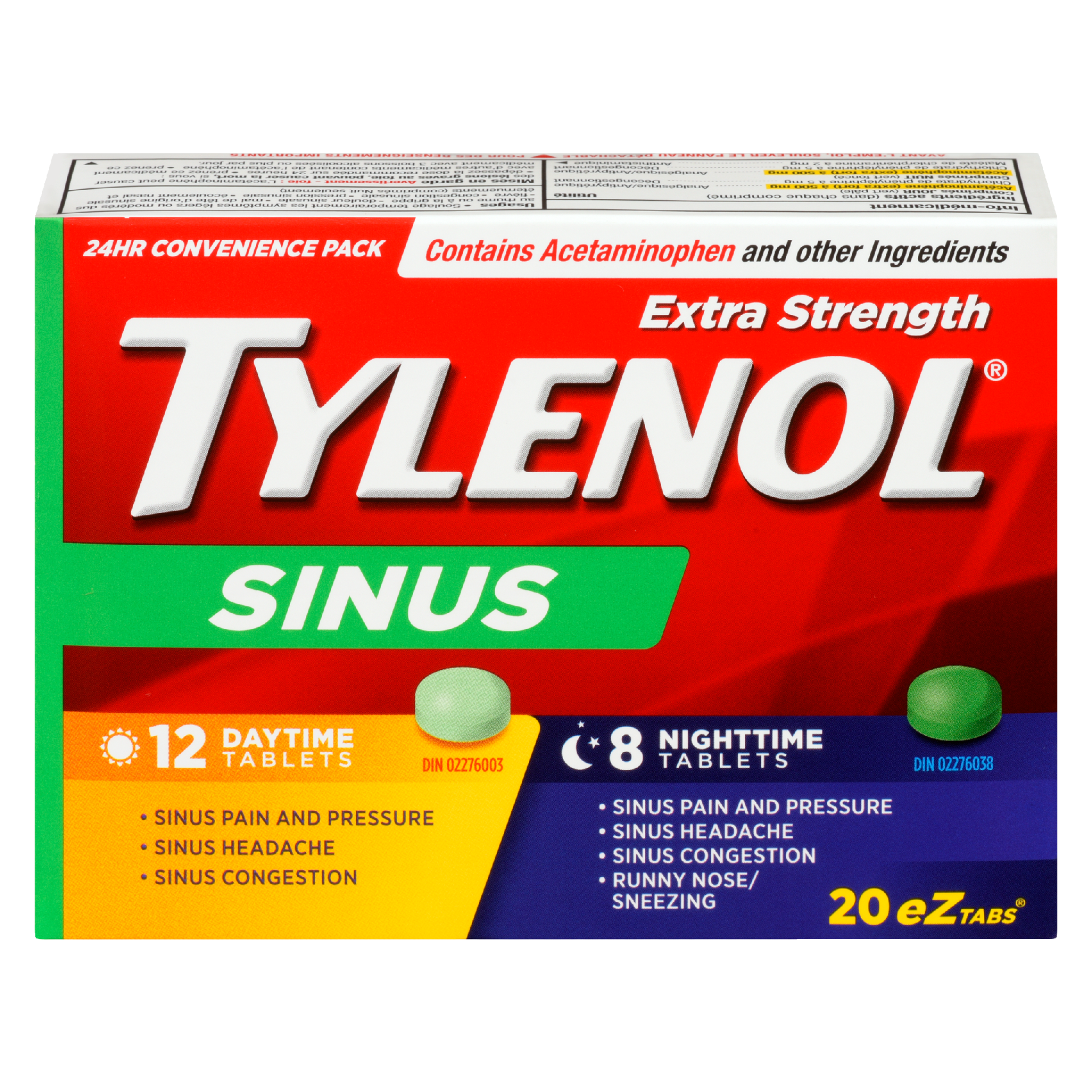 Tylenol Sinus Extra Strength 24 Hr Convenience Pack 20 eZtabs