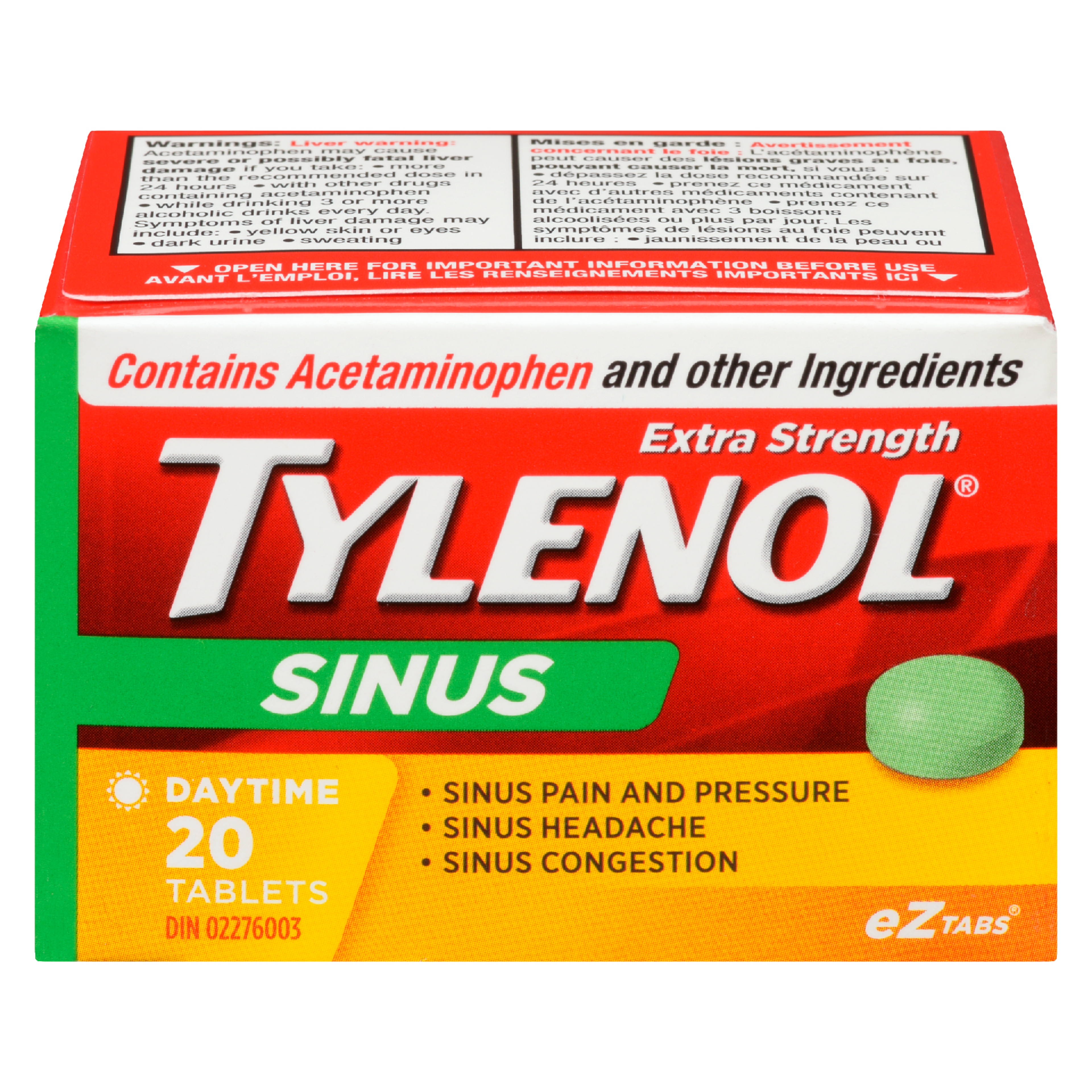 Tylenol Sinus Extra Strength Daytime 20 Tablets